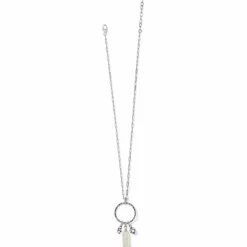 Brighton Pebble Pearl Charm Ring Necklace Silver-Pearl Fashion