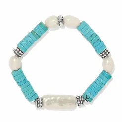 Brighton Pebble Pearl Coast Stretch Bracelet Silver-Blue Outlet