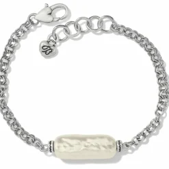 Brighton Pebble Pearl Double Link Bracelet Silver-Pearl Online