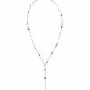 Brighton Pebble Turquoise And Pearl Convertible Y Necklace Silver-Turquoise Sale