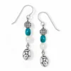 Brighton Pebble Turquoise Pearl French Wire Earrings Silver-Pearl Fashion