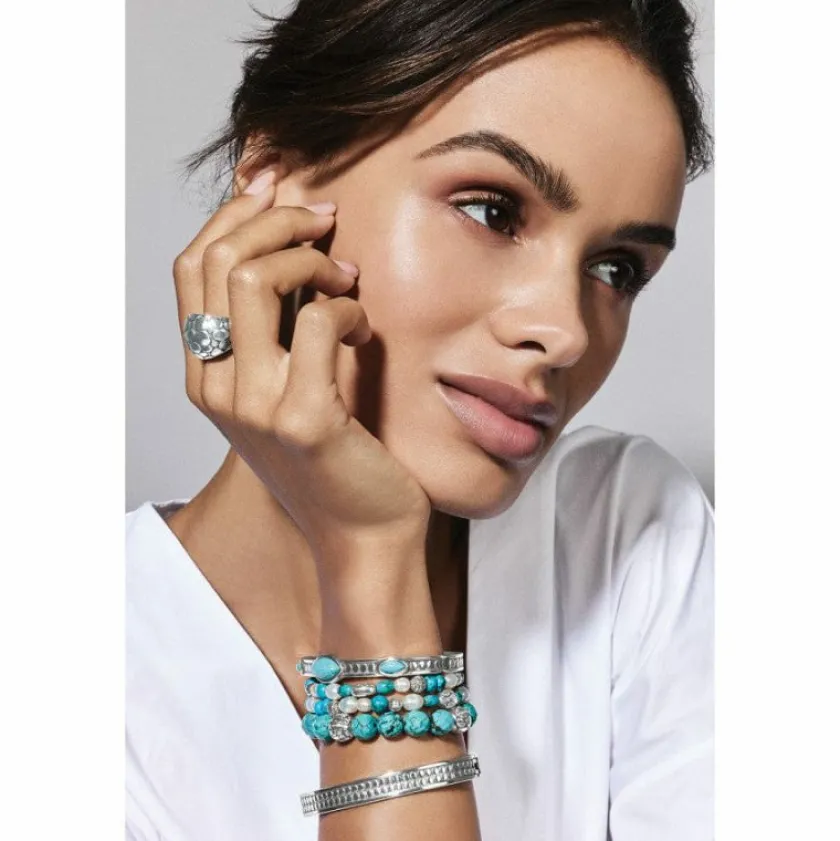Brighton Pebble Turquoise Stretch Bracelet Silver-Turquoise Fashion