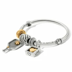 Brighton Pickleball Charm Bangle Silver-Gold Hot