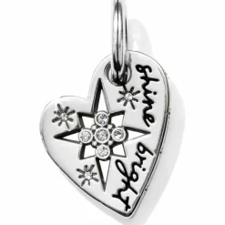 Brighton Pole Star Heart Charm Silver Clearance