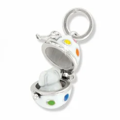 Brighton Polka Dot Easter Egg Charm White-Multi Clearance