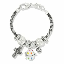 Brighton Polka Dot Easter Egg Charm Bracelet Silver-Multi Hot