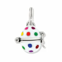 Brighton Polka Dot Easter Egg Charm White-Multi Clearance