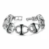Brighton Portofino Link Reversible Large Bracelet Silver-Black Fashion
