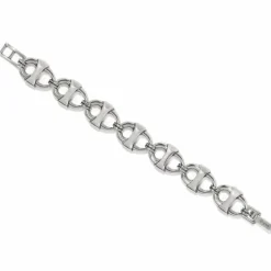 Brighton Portofino Link Reversible Large Bracelet Silver-Black Fashion