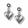 Brighton Precious Heart Post Drop Earrings Silver Outlet