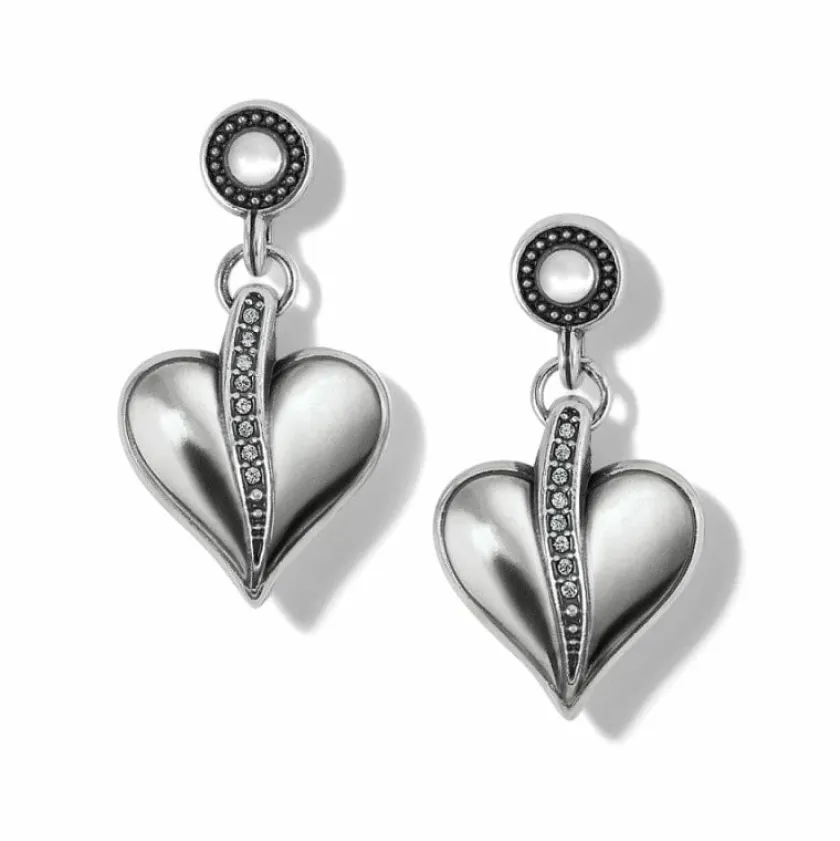 Brighton Precious Heart Post Drop Earrings Silver Outlet