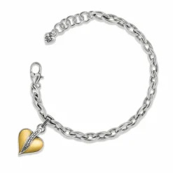 Brighton Precious Heart Two Tone Bracelet Silver-Gold New