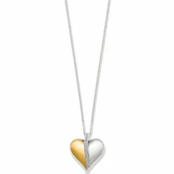 Brighton Precious Heart Two Tone Necklace Silver-Gold Discount