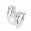 Brighton Pretty Tough Arch Hoop Earrings Silver Clearance