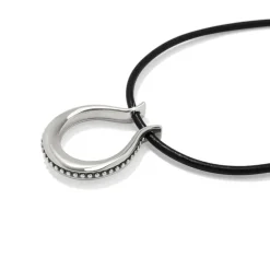 Brighton Pretty Tough Arch Leather Necklace Silver-Black Clearance