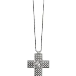 Brighton Pretty Tough Bold Cross Necklace Silver Best