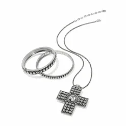 Brighton Pretty Tough Bold Cross Necklace Silver Best