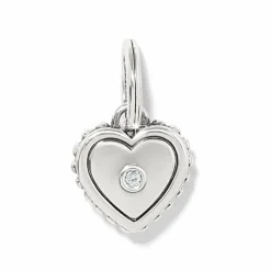 Brighton Pretty Tough Bold Heart Charm Silver New
