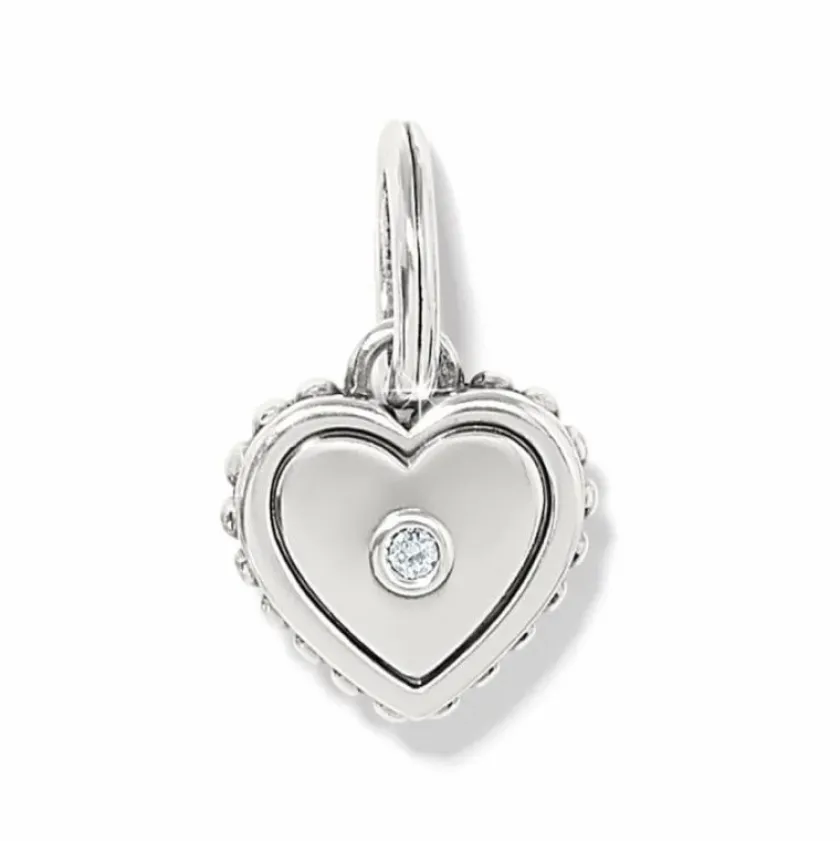 Brighton Pretty Tough Bold Heart Charm Silver New