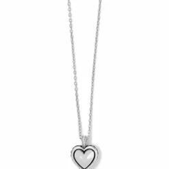 Brighton Pretty Tough Bold Heart Petite Necklace Silver Outlet