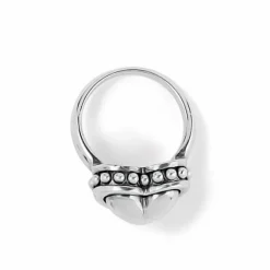 Brighton Pretty Tough Bold Heart Ring Silver New