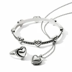 Brighton Pretty Tough Bold Heart Ring Silver New