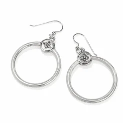 Brighton Pretty Tough Bold Heart Two Tone French Wire Earrings Silver-Gold Sale