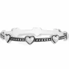 Brighton Pretty Tough Bold Petite Heart Bangle Silver Best
