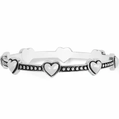 Brighton Pretty Tough Bold Petite Heart Bangle Silver Best