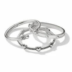 Brighton Pretty Tough Bold Petite Heart Bangle Silver Best