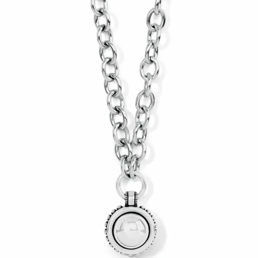 Brighton Pretty Tough Bold Stud Necklace Silver Fashion