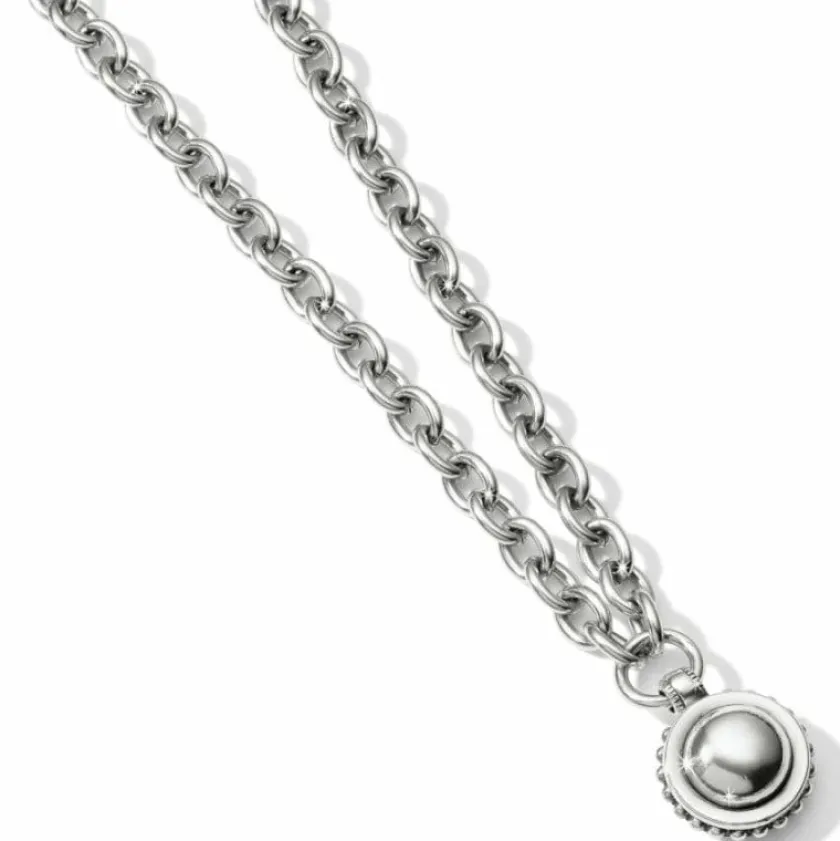 Brighton Pretty Tough Bold Stud Necklace Silver Fashion
