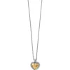 Brighton Pretty Tough Bold Two Tone Heart Petite Necklace Silver-Gold Sale