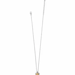 Brighton Pretty Tough Bold Two Tone Heart Petite Necklace Silver-Gold Sale
