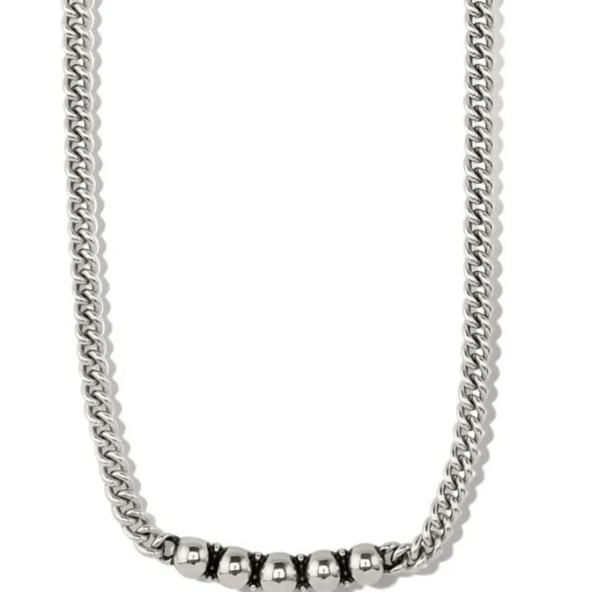 Brighton Pretty Tough Chain Collar Necklace Silver Hot
