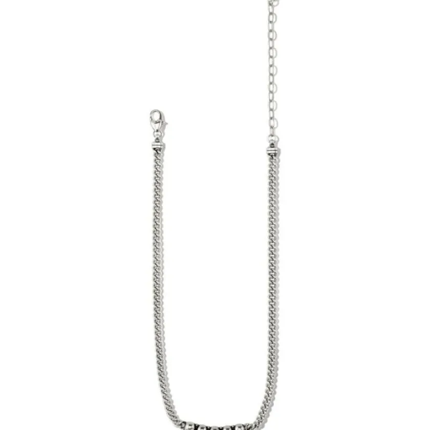 Brighton Pretty Tough Chain Collar Necklace Silver Hot