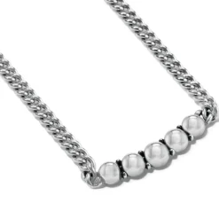 Brighton Pretty Tough Chain Collar Necklace Silver Hot