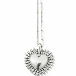 Brighton Pretty Tough Heart Necklace Silver Discount
