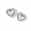 Brighton Pretty Tough Petite Heart Post Earrings Silver New