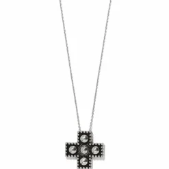 Brighton Pretty Tough Small Cross Necklace Silver Hot