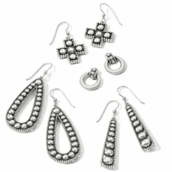 Brighton Pretty Tough Small Cross Earrings Silver Hot