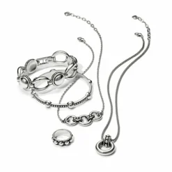 Brighton Pretty Tough Stud Trio Necklace Silver Outlet