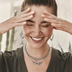 Brighton Pretty Tough Stud Trio Necklace Silver Outlet