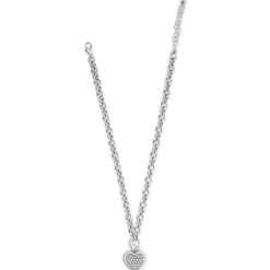 Brighton Pretty Tough Weave Heart Necklace Silver Fashion