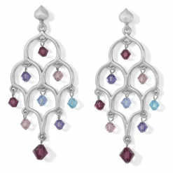 Brighton Prism Lights Amethyst Post Drop Earrings Silver-Purple New