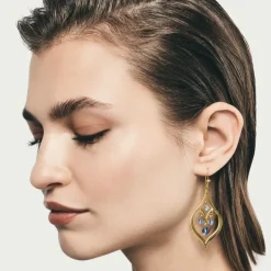 Brighton Prism Lights French Wire Earrings Gold-Blue Fashion
