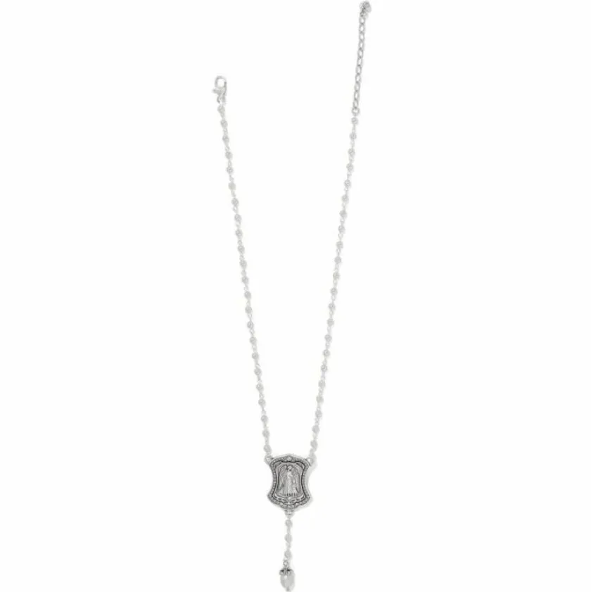 Brighton Protection Angel Pendant Necklace Silver-Pearl Fashion