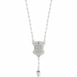 Brighton Protection Angel Pendant Necklace Silver-Pearl Fashion