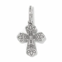Brighton Pueblo Cross Charm Silver-Blue Outlet