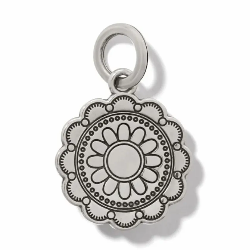Brighton Pueblo Medallion Charm Silver-Blue Fashion